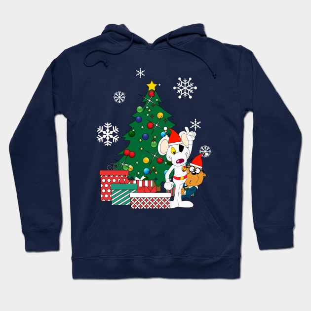 Danger Mouse And Penfold Around The Christmas Tree Hoodie by Nova5